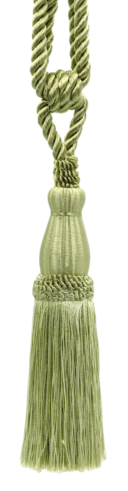 DÉCOPRO Elegant Lustrous Curtain Tassel Tieback, Tassel Length 8 1/2" (21.5cm), Spread 30" (76cm) # TBC085 Beige Green #L47 (Beige Olive Green) | Sold Individually - DecoPro