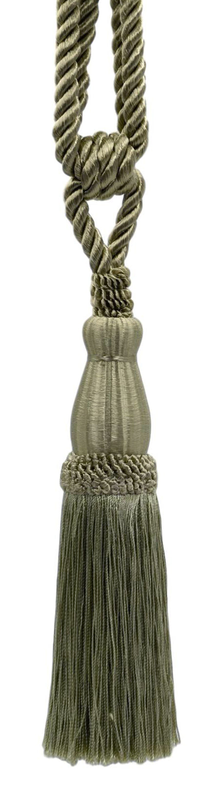 DÉCOPRO Elegant Lustrous Curtain Tassel Tieback, Tassel Length 8 1/2" (21.5cm), Spread 30" (76cm) # TBC085 Dark Khaki Green #L80 (Dark Khaki Beige Green) | Set of 2 - DecoPro