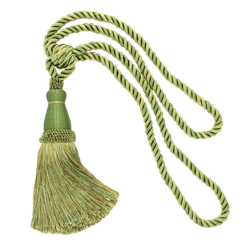 DÉCOPRO Elegant Lustrous Curtain Tassel Tieback, Tassel Length 8 1/2" (21.5cm), Spread 30" (76cm) # TBC085 Lemongrass Green #PR12 (Light Green, Yellow Green, Yellow Gold) | Set of 2 - DecoPro