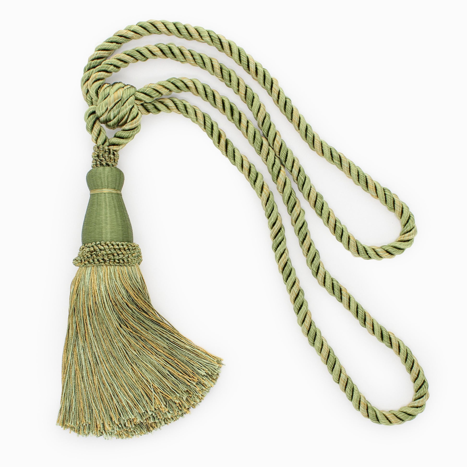 DÉCOPRO Elegant Lustrous Curtain Tassel Tieback, Tassel Length 8 1/2" (21.5cm), Spread 30" (76cm) # TBC085 Lemongrass Green #PR12 (Light Green, Yellow Green, Yellow Gold) | Set of 2 - DecoPro