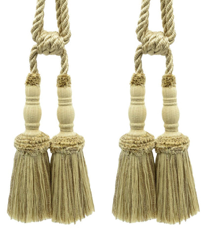 DÉCOPRO Vintage Curtain & Drapery Tassel Tieback with Chenille Accent, Tassel Length 8