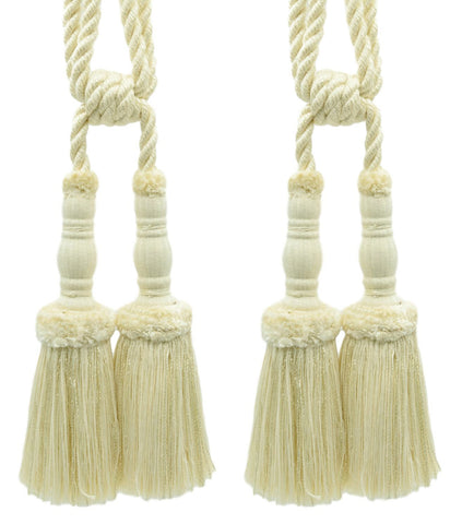 DÉCOPRO Vintage Curtain & Drapery Tassel Tieback with Chenille Accent, Tassel Length 8