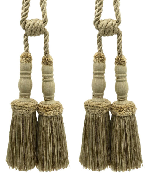DÉCOPRO Vintage Curtain & Drapery Tassel Tieback with Chenille Accent, Tassel Length 8