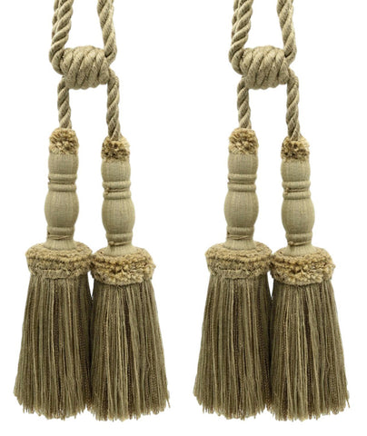 DÉCOPRO Vintage Curtain & Drapery Tassel Tieback with Chenille Accent, Tassel Length 8