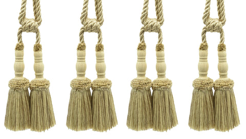 DÉCOPRO Vintage Curtain & Drapery Tassel Tieback with Chenille Accent, Tassel Length 8