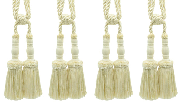 DÉCOPRO Vintage Curtain & Drapery Tassel Tieback with Chenille Accent, Tassel Length 8