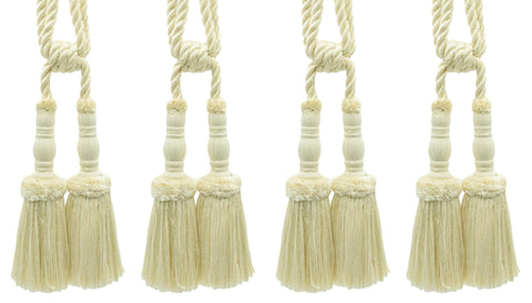 DÉCOPRO Vintage Curtain & Drapery Tassel Tieback with Chenille Accent, Tassel Length 8