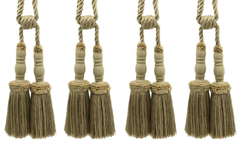 DÉCOPRO Vintage Curtain & Drapery Tassel Tieback with Chenille Accent, Tassel Length 8