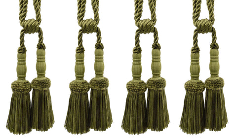 DÉCOPRO Vintage Curtain & Drapery Tassel Tieback with Chenille Accent, Tassel Length 8