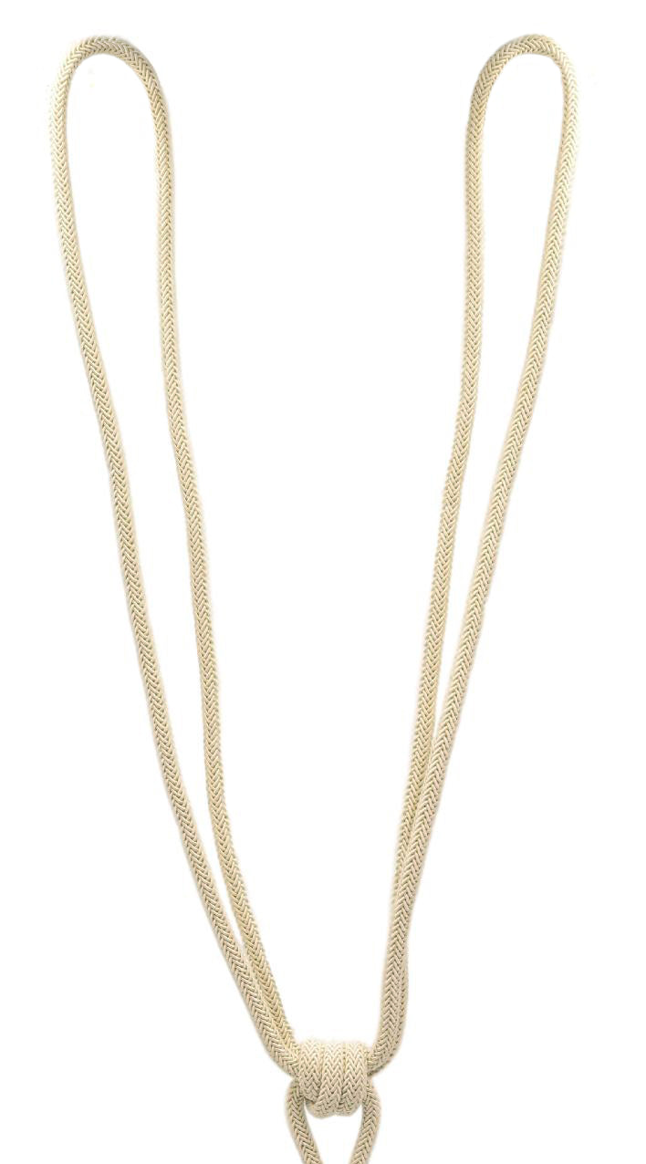 DÉCOPRO Small Contemporary Curtain & Drapery Tassel Tieback Handcrafted with Fancy Diamond Braid Cord, Tassel Length 5" (12.5cm), Spread 26" (66cm) # TBCBW5 Ecru Ivory #C25 (White Ivory, Cream Ivory, Off White) | Set of 2 - DecoPro