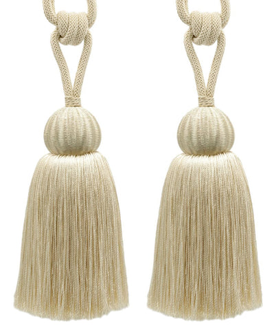 DÉCOPRO Small Contemporary Curtain & Drapery Tassel Tieback Handcrafted with Fancy Diamond Braid Cord, Tassel Length 5