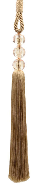 DÉCOPRO Elegant Acrylic Crystal Curtain & Drapery Tassel Tieback with Faceted Beads, Tassel Length 9 1/2