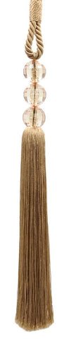 DÉCOPRO Elegant Acrylic Crystal Curtain & Drapery Tassel Tieback with Faceted Beads, Tassel Length 9 1/2