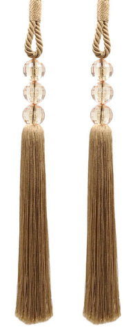 DÉCOPRO Elegant Acrylic Crystal Curtain & Drapery Tassel Tieback with Faceted Beads, Tassel Length 9 1/2