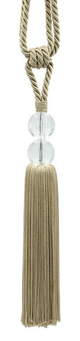 DÉCOPRO Elegant Acrylic Crystal Curtain & Drapery Tassel Tieback with Faceted Beads, Tassel Length 9