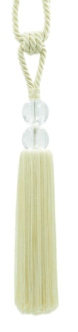 DÉCOPRO Elegant Acrylic Crystal Curtain & Drapery Tassel Tieback with Faceted Beads, Tassel Length 9