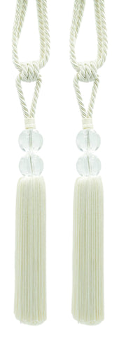 DÉCOPRO Elegant Acrylic Crystal Curtain & Drapery Tassel Tieback with Faceted Beads, Tassel Length 9