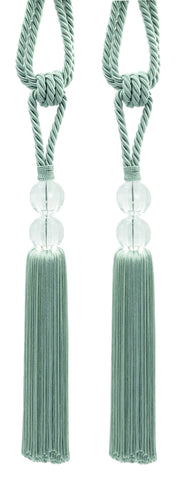 DÉCOPRO Elegant Acrylic Crystal Curtain & Drapery Tassel Tieback with Faceted Beads, Tassel Length 9