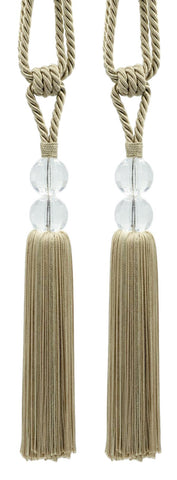 DÉCOPRO Elegant Acrylic Crystal Curtain & Drapery Tassel Tieback with Faceted Beads, Tassel Length 9