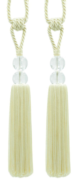 DÉCOPRO Elegant Acrylic Crystal Curtain & Drapery Tassel Tieback with Faceted Beads, Tassel Length 9