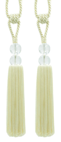 DÉCOPRO Elegant Acrylic Crystal Curtain & Drapery Tassel Tieback with Faceted Beads, Tassel Length 9