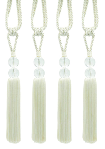 DÉCOPRO Elegant Acrylic Crystal Curtain & Drapery Tassel Tieback with Faceted Beads, Tassel Length 9