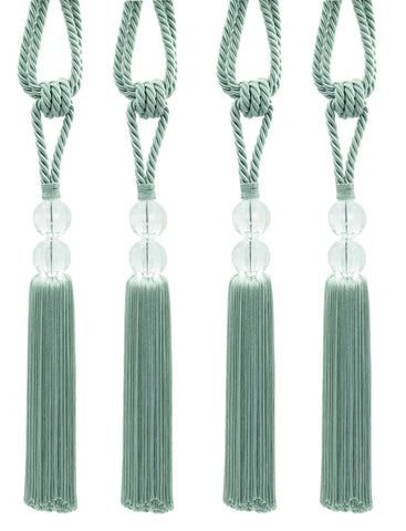 DÉCOPRO Elegant Acrylic Crystal Curtain & Drapery Tassel Tieback with Faceted Beads, Tassel Length 9