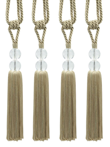 DÉCOPRO Elegant Acrylic Crystal Curtain & Drapery Tassel Tieback with Faceted Beads, Tassel Length 9