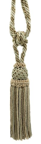 DÉCOPRO Elegant Curtain & Drapery Tassel Tieback with Decorative Hand Crocheted Design, Tassel Length 8