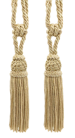 DÉCOPRO Elegant Curtain & Drapery Tassel Tieback with Decorative Hand Crocheted Design, Tassel Length 8
