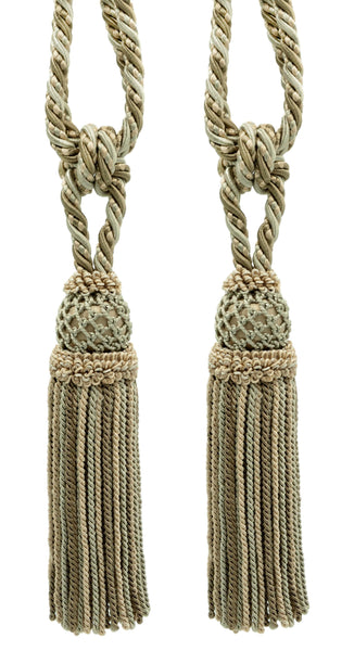 DÉCOPRO Elegant Curtain & Drapery Tassel Tieback with Decorative Hand Crocheted Design, Tassel Length 8