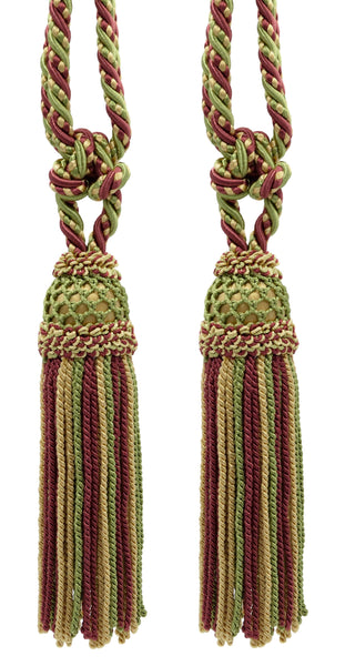 DÉCOPRO Elegant Curtain & Drapery Tassel Tieback with Decorative Hand Crocheted Design, Tassel Length 8