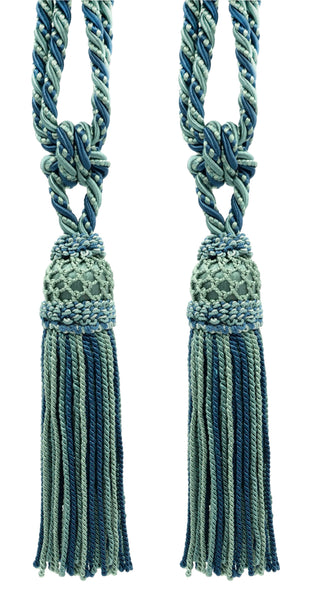 DÉCOPRO Elegant Curtain & Drapery Tassel Tieback with Decorative Hand Crocheted Design, Tassel Length 8