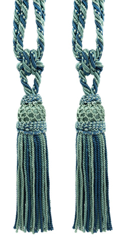 DÉCOPRO Elegant Curtain & Drapery Tassel Tieback with Decorative Hand Crocheted Design, Tassel Length 8