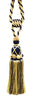DÉCOPRO Beautiful Ribbon Curtain & Drapery Tassel Tieback Handcrafted with Beads and Rosettes, Tassel Length 11