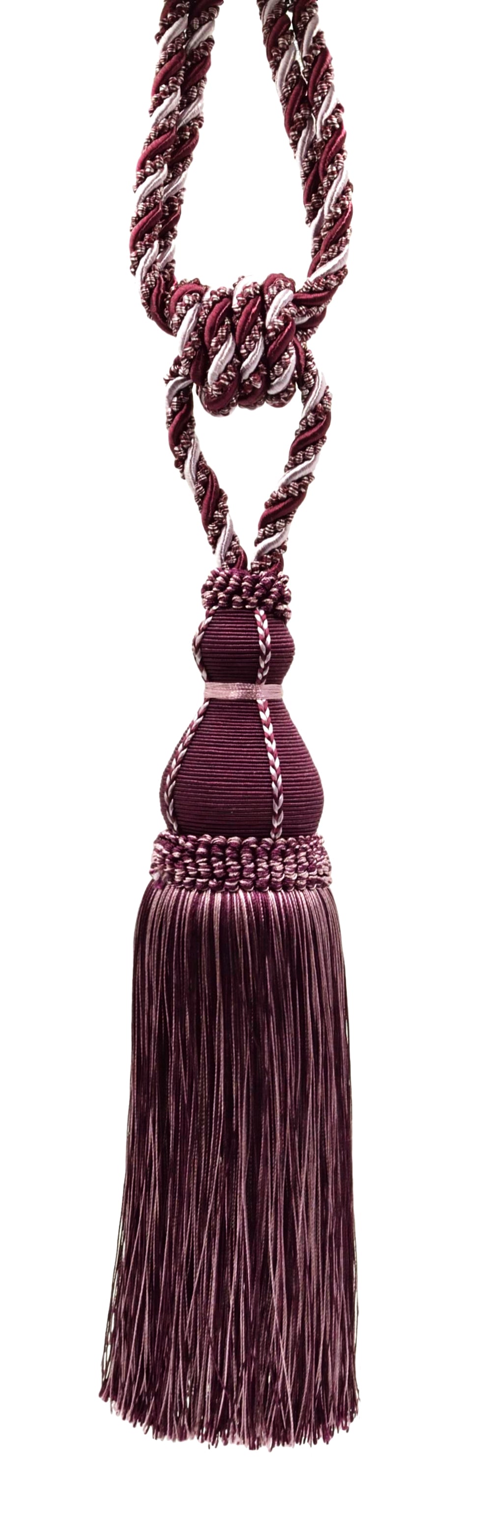 DÉCOPRO Elegant Large Tassel Tieback for Curtains & Draperies, Tassel Length 12" (30.5cm), Spread 30" (76cm) # TBH15, Luscious Lavenders #2927 (Lavender Purple, Dark Purple, Light Purple) | Set of 2 - DecoPro