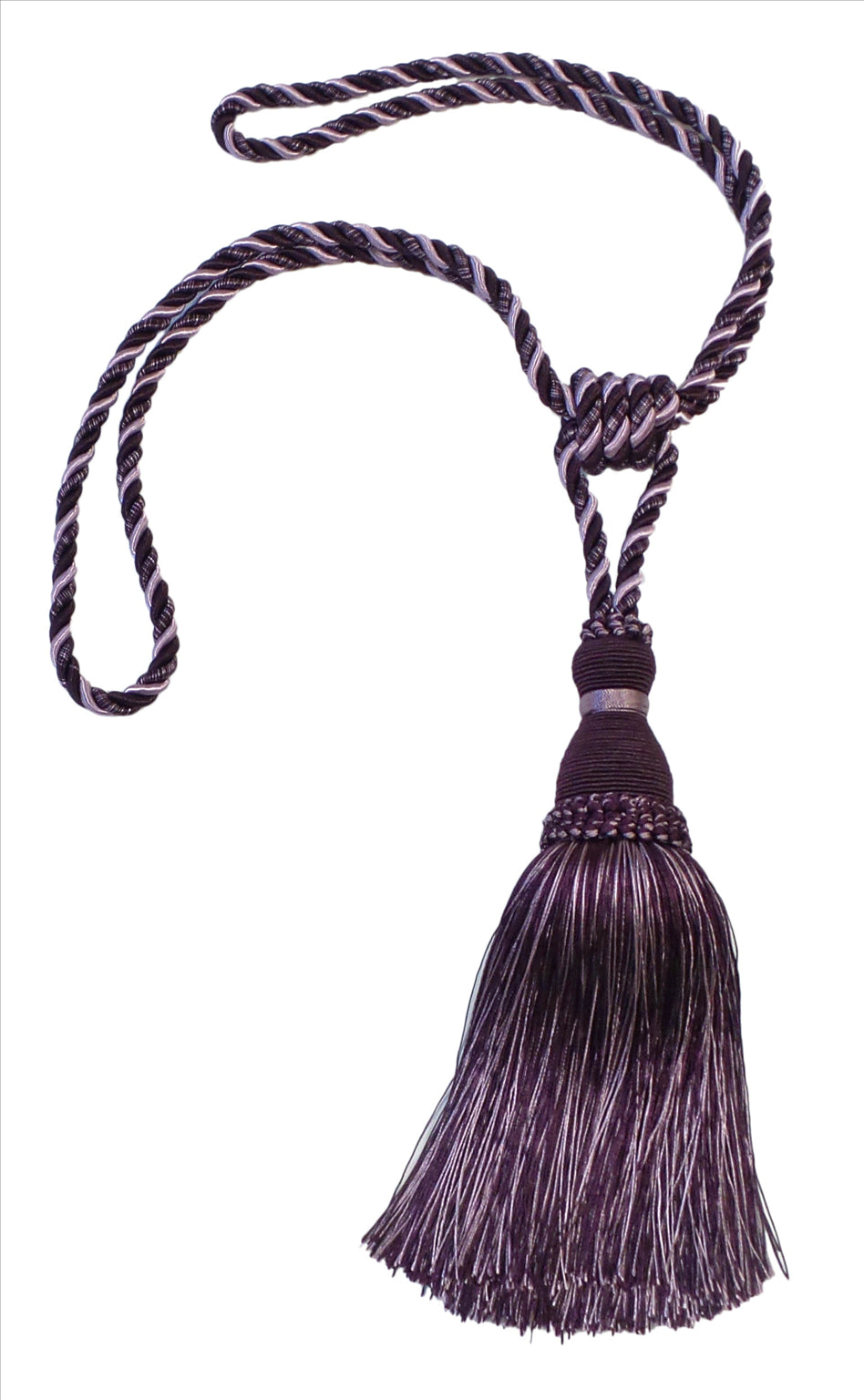 DÉCOPRO Noblesse Collection Elegant Curtain & Drapery Tassel Tieback, Tassel Length 8" (20cm), Spread 30" (76cm) # TBH8, Luscious Lavenders #2927 (Lavender Purple, Dark Purple, Light Purple) | Set of 4 - DecoPro