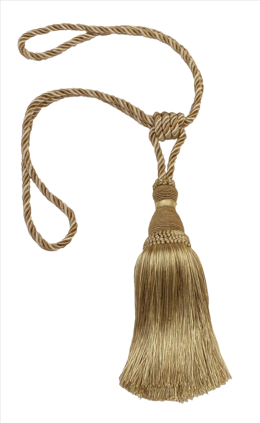 DÉCOPRO Noblesse Collection Elegant Curtain & Drapery Tassel Tieback, Tassel Length 8" (20cm), Spread 30" (76cm) # TBH8, White Sands #4001 (White Ivory, Cream Ivory, Light Beige) | Sold Individually - DecoPro