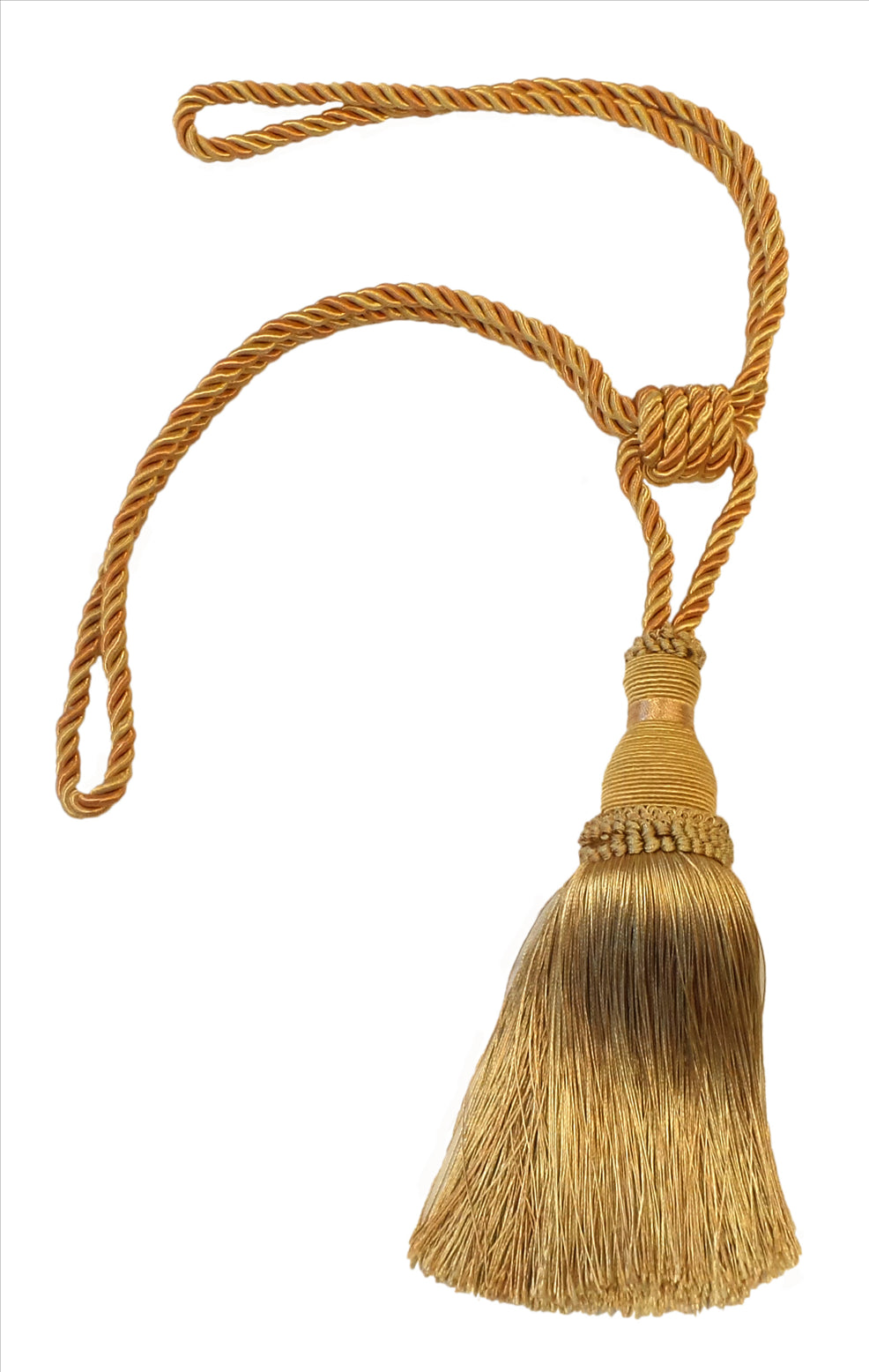 DÉCOPRO Noblesse Collection Elegant Curtain & Drapery Tassel Tieback, Tassel Length 8" (20cm), Spread 30" (76cm) # TBH8, Canary Gold #4875 (Dark Gold, Yellow Gold) | Set of 2 - DecoPro