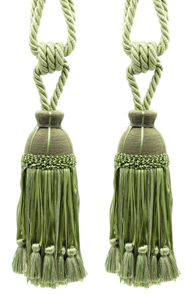 DÉCOPRO Beautiful Ribbon Curtain & Drapery Tassel Tieback Embellished with Hand Tied Tassels, Tassel Length 9 1/2