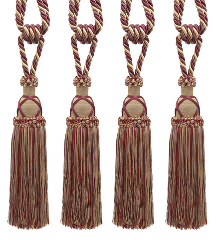 DÉCOPRO Elegant Criss Cross Curtain & Drapery Tassel Tieback, Tassel Length 10