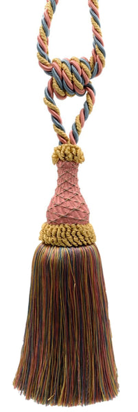 DÉCOPRO Elegant Handcrafted Curtain & Drapery Tassel Tieback with Decorative Lattice Design, Tassel Length 9