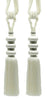 DÉCOPRO Elegant Curtain & Drapery Tassel Tieback, Contemporary Design, with Silver Metal Accents, Tassel Length 10
