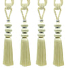DÉCOPRO Elegant Curtain & Drapery Tassel Tieback, Contemporary Design, with Silver Metal Accents, Tassel Length 10