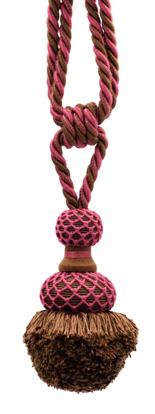 DÉCOPRO Exquisite Pom Design Curtain & Drapery with Elegant Hand Crocheted Net Tassel Tieback, Tassel Length 3
