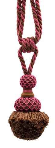 DÉCOPRO Exquisite Pom Design Curtain & Drapery with Elegant Hand Crocheted Net Tassel Tieback, Tassel Length 3