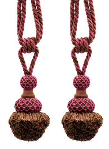 DÉCOPRO Exquisite Pom Design Curtain & Drapery with Elegant Hand Crocheted Net Tassel Tieback, Tassel Length 3