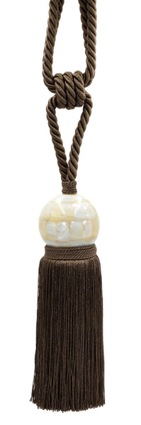 DÉCOPRO Unique Large Mother Of Pearl Ball Curtain Tassel Tieback, Tassel Length 8 1/2