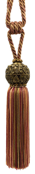 DÉCOPRO Raja Collection Beautiful Curtain & Drapery Tassel Tieback with Ornamental Antique Head, Tassel Length 10