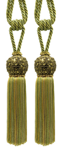 DÉCOPRO Raja Collection Beautiful Curtain & Drapery Tassel Tieback with Ornamental Antique Head, Tassel Length 10